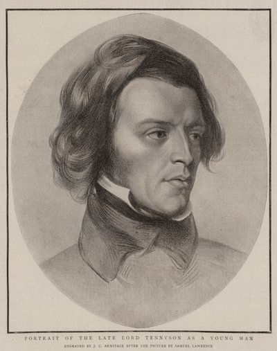 Portrait du défunt Lord Tennyson jeune homme - Samuel Lawrence